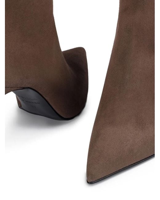 Bottines Eva 100 Mm En Daim À Bout Pointu Le Silla en coloris Brown