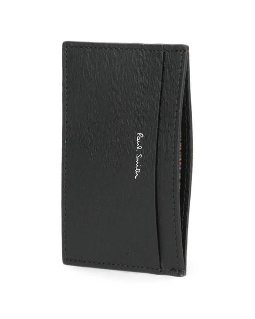 Paul Smith Black Logo-Print Card Holder for men