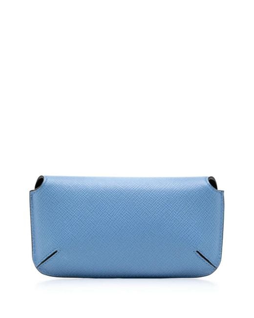 Smythson Blue Pma Sunglasses Case