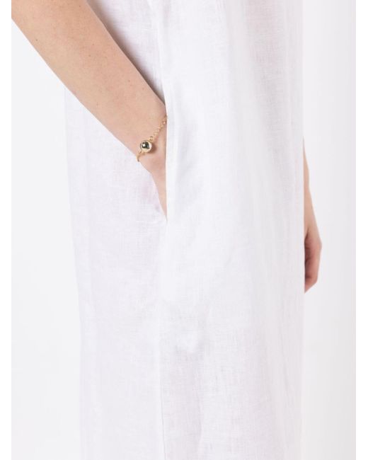 Robe en lin à détail de nœud Adriana Degreas en coloris White