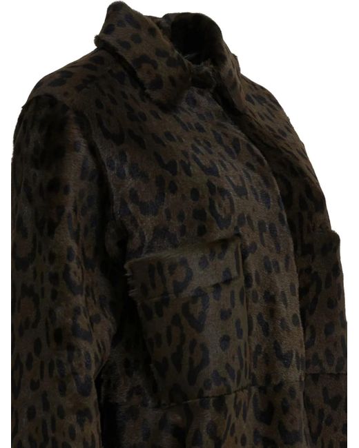 FURLING BY GIANI Black Leopard Pockets Coat