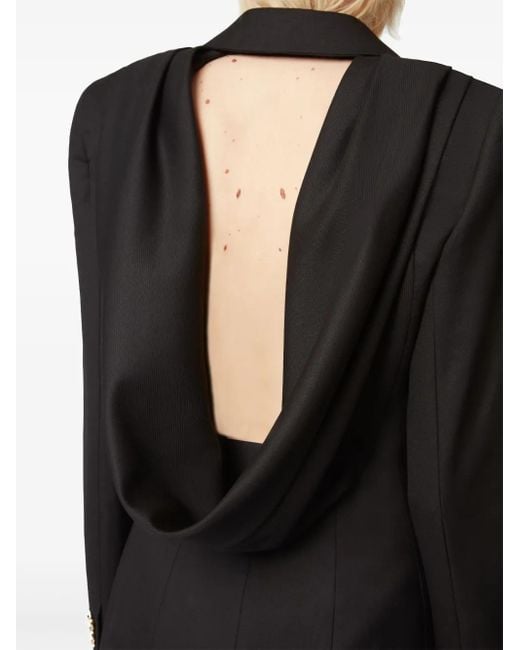 Nina Ricci Black Draped-Back Blazer