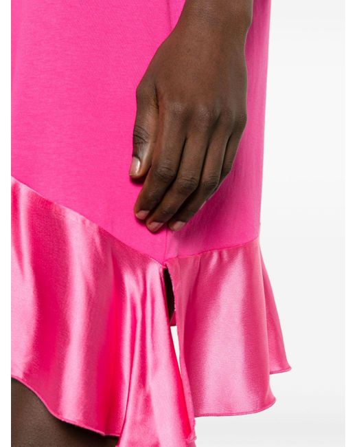 MSGM Pink Short-sleeve Cotton T-shirt Dress
