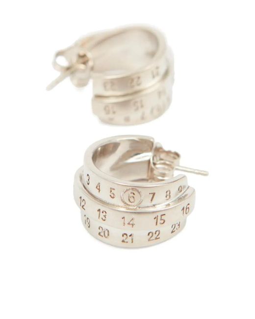 MM6 by Maison Margiela White Triple Number-Motif Earrings
