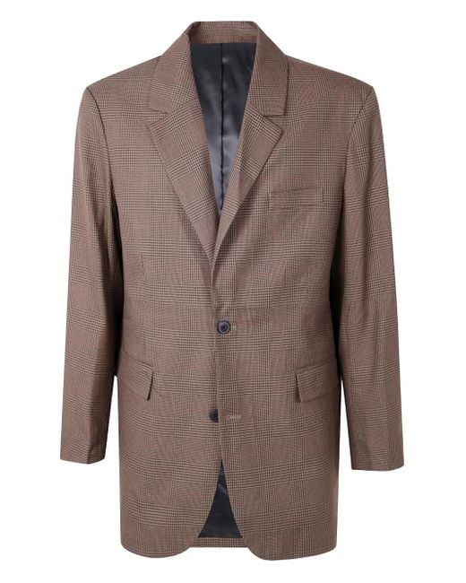 Les Deux Brown Checked Wool Blazer for men