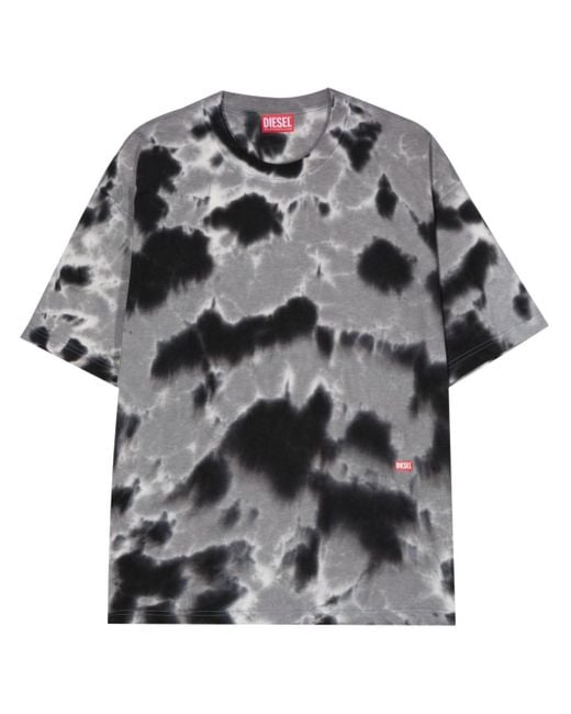 DIESEL Gray T-boxt-n15 Tie-dye T-shirt for men