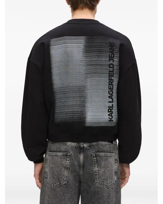 Karl Lagerfeld Black Logo-Print Sweatshirt for men