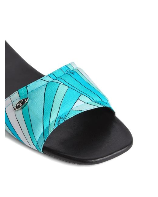 Emilio Pucci Blue Yummy Patterned Sandals