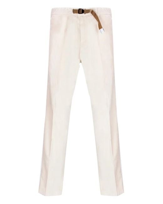 White Sand White Belted Trousers for men