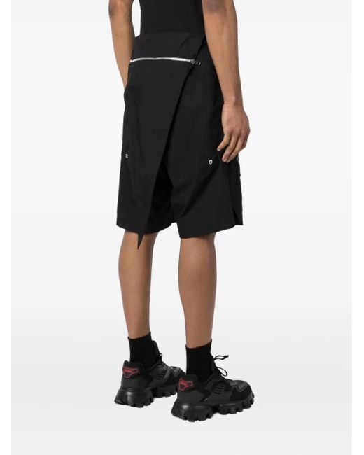 JORDANLUCA Black Zip-Detail Wrap Shorts for men