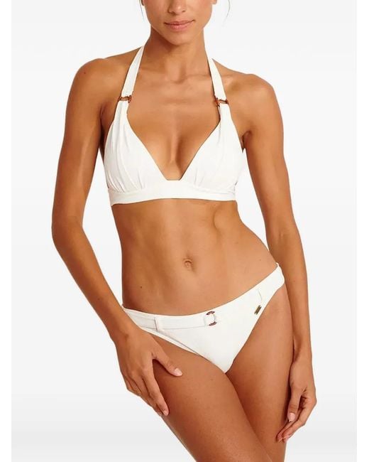 Banana Moon White Maho Santafe Ring-Detail Bikini Top