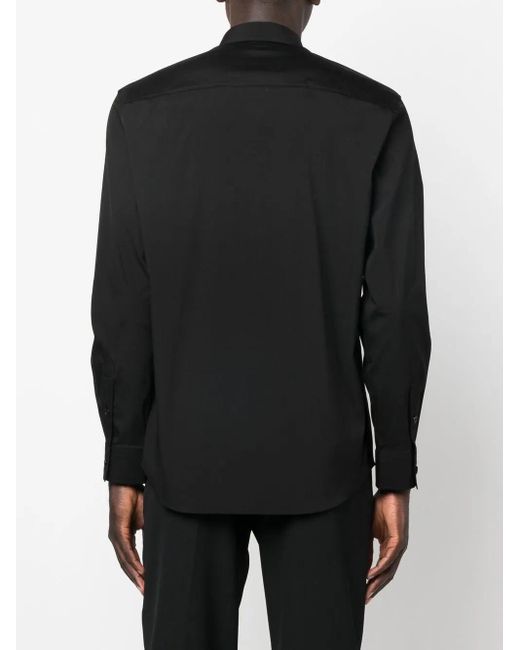 Burberry Black Camicia Con Motivo Monogramma for men