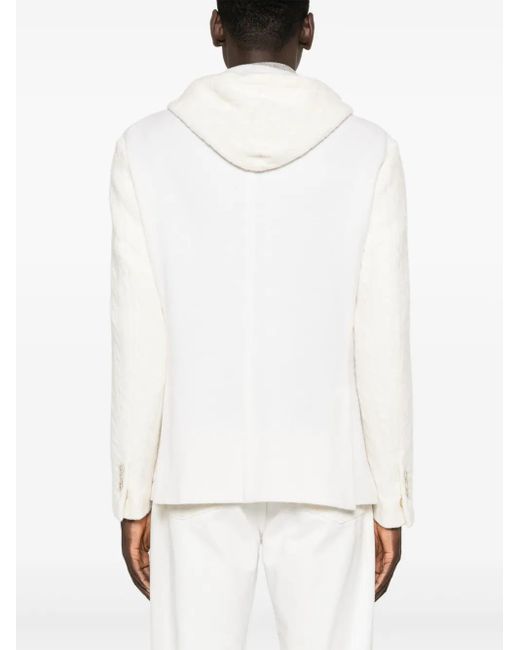 Eleventy White Panelled-Design Jacket for men