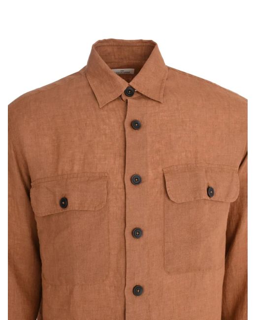 Alessandro Gherardi Brown Linen Shirt for men