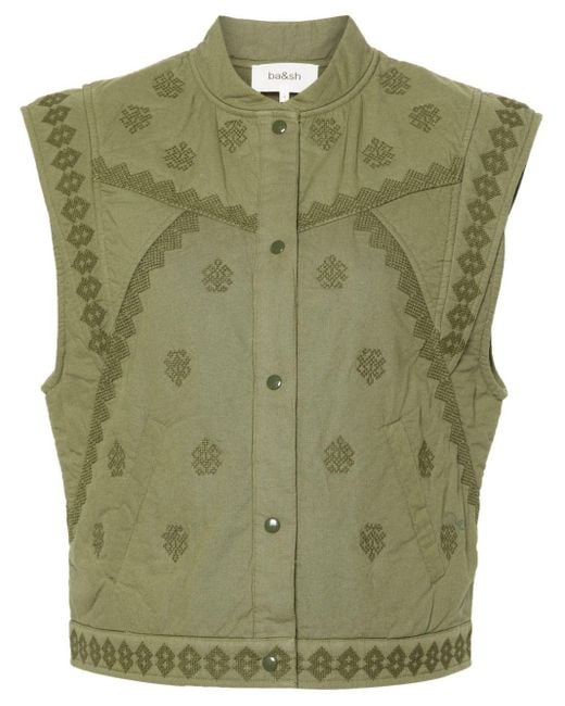 Ba&sh Green Mina Padded Gilet