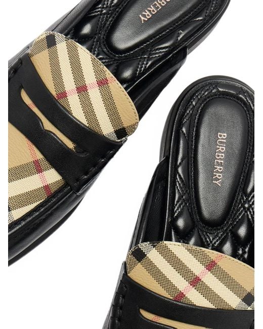 Burberry Black Opal Mules Mit Check