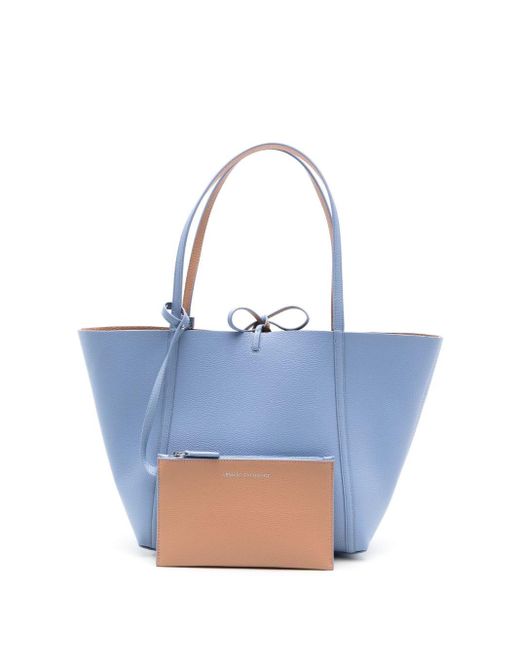Armani Exchange Logo-patch Reversible Tote Bag in Blue | Lyst