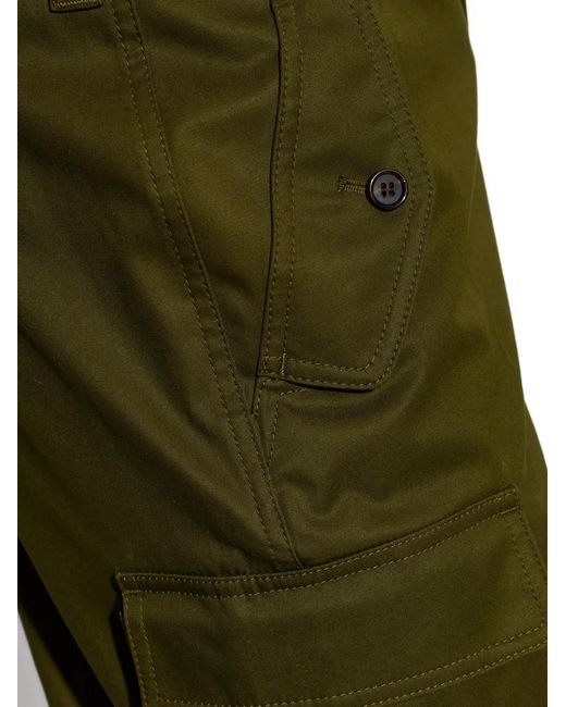 McQueen Green Cargo Trousers for men