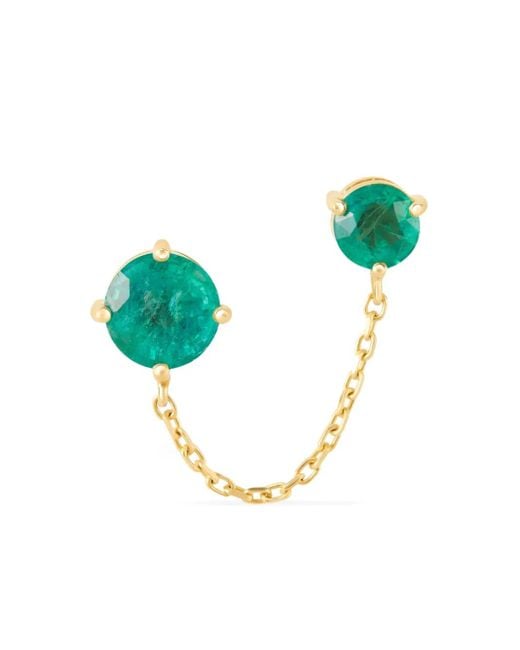 Yi Collection Blue 18K Chain-Link Emerald Earrings
