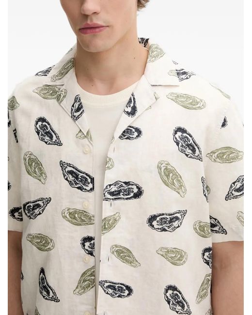 Marc O' Polo Natural Oyster-Print Short-Sleeve Shirt for men