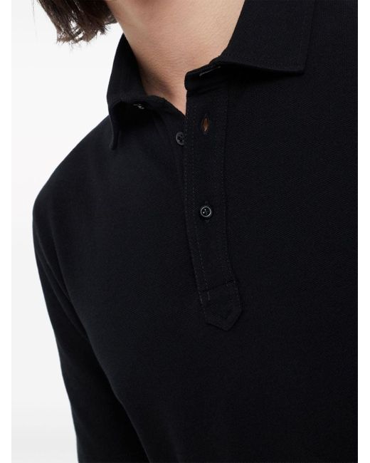 Brunello Cucinelli Poloshirt Met Knoopsluiting in het Black voor heren