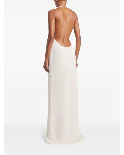Tom Ford White Cut-out Halterneck Gown