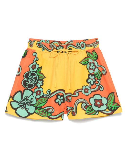 ALÉMAIS フローラル ショートパンツ Yellow