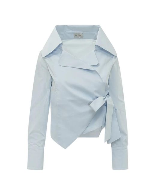 BALOSSA Blue Chemise Nora À Design Cache-Cœur