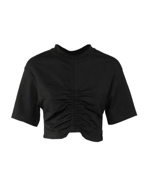 Semicouture Top Met Gesmockte Voorkant in het Black