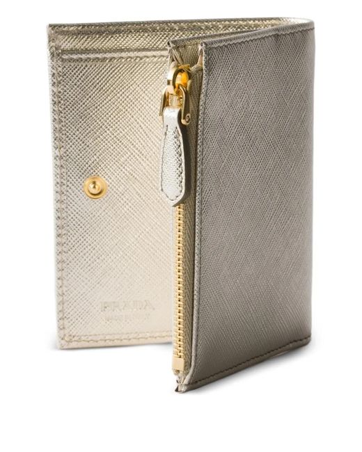 Prada Gray Small Leather Wallet