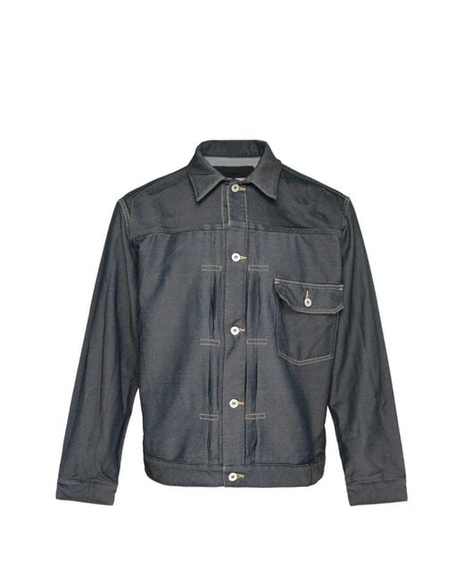 Comme des Garçons Gray Pleated Cinch-Back Denim Jacket for men