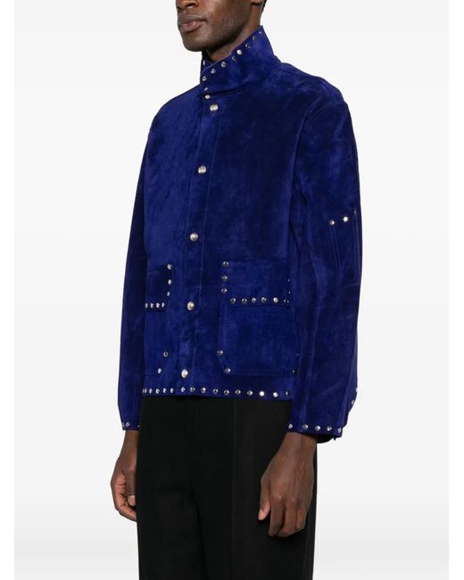Bode Blue Studded Suede Jacket for men