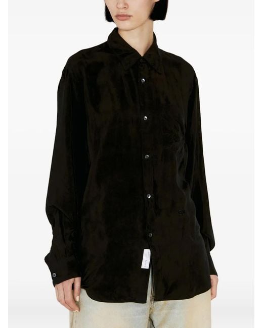 Eytys Black Ottis Logo-Patch Shirt