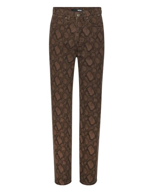 ROTATE BIRGER CHRISTENSEN Brown Printed Jeans
