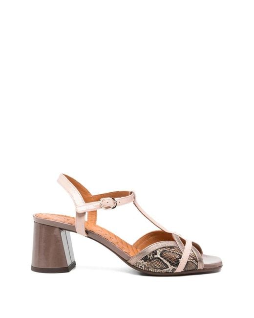 Chie Mihara Natural Ryejo Snake-Print Leather Sandals