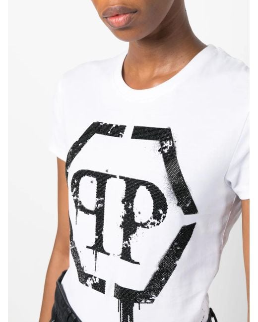 Philipp Plein White Sexy Pure Fit Hexagon T-Shirt