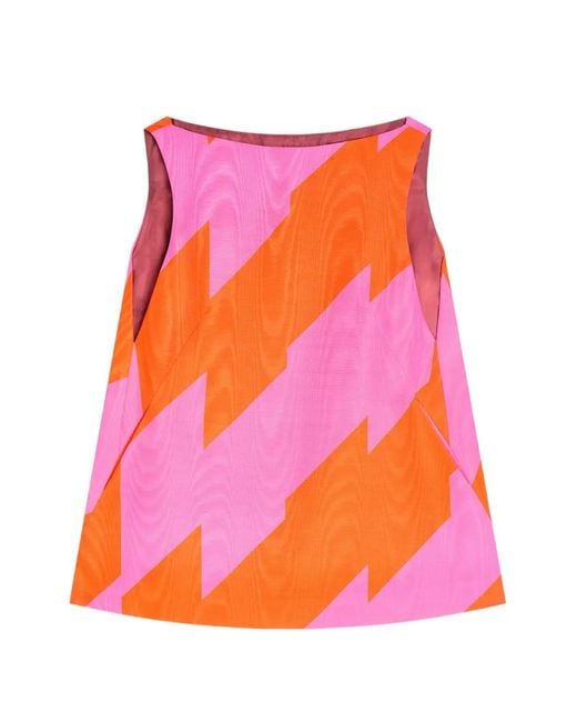 Dries Van Noten Pink Zigzag Mini Dress