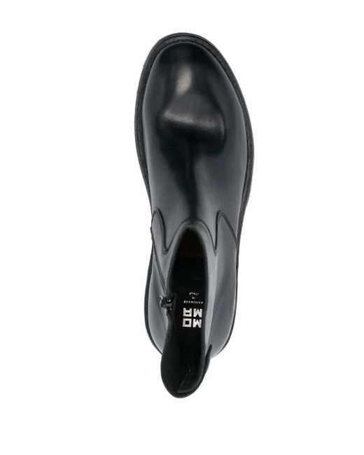 Moma Black Leather Ankle Boots for men