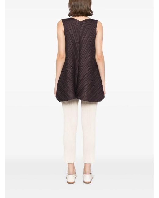 Pleats Please Issey Miyake Mellow Geplooide Tuniek in het Purple