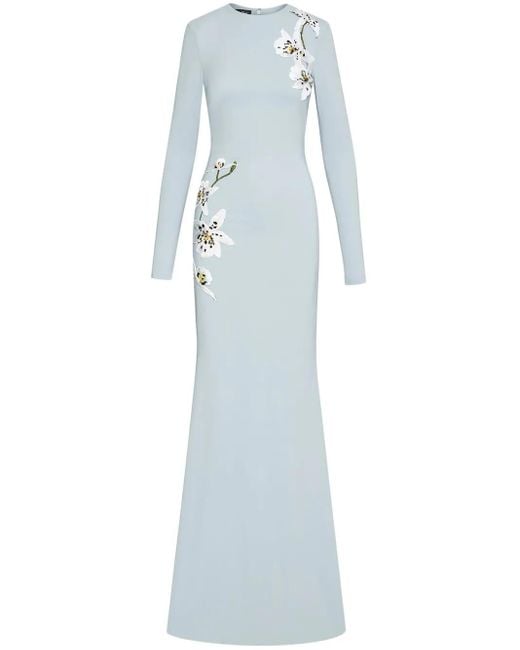 Oscar de la Renta Orchid Threadwork ドレス Blue