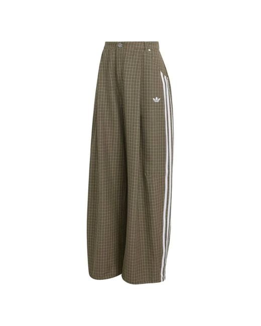 Adidas Green Checks Trousers Loose Trousers
