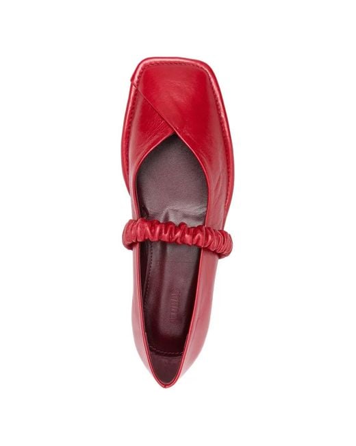 Alohas Red Square-Toe Ballet Flats