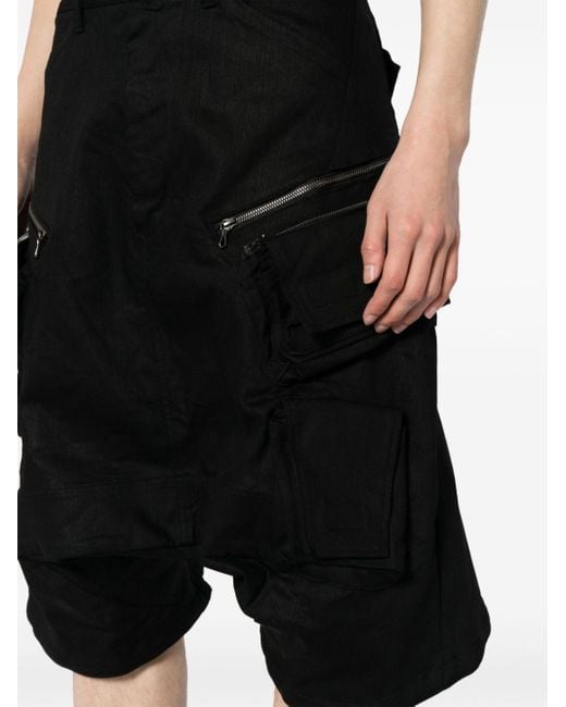 Julius Black Mid-rise Drop-crotch Shorts for men