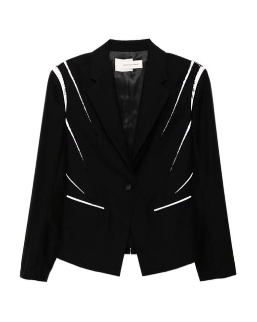 Blazer À Design Texturé Feng Chen Wang en coloris Black