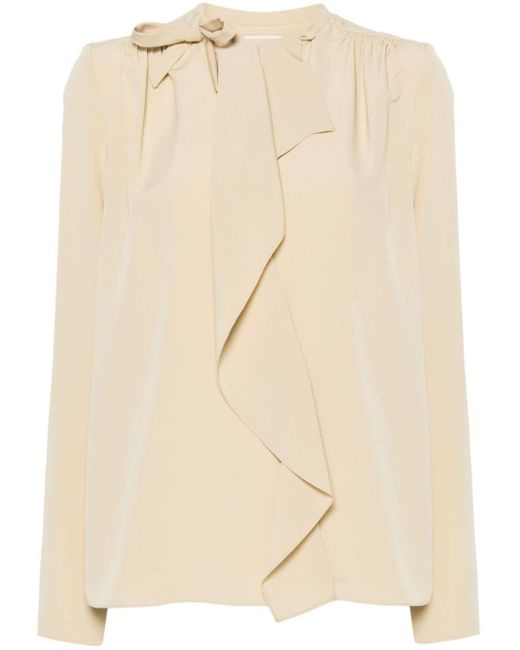 Blusa drapeada con detalle de lazo Isabel Marant de color Natural
