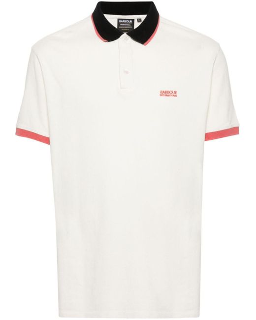 Barbour Poloshirt mit Logo-Stickerei in White für Herren