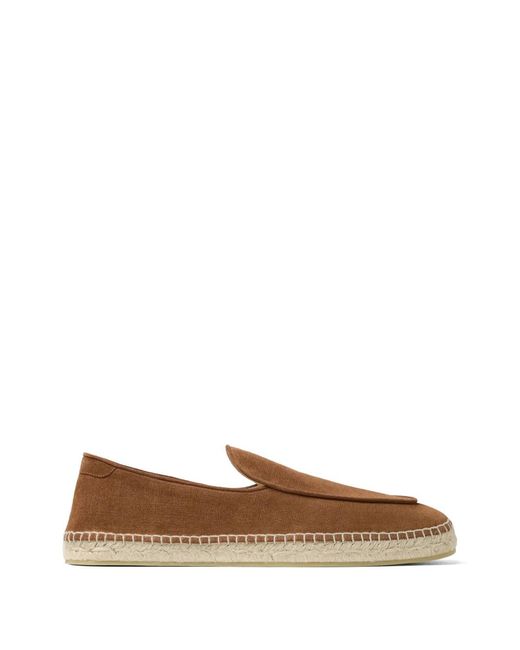 Jimmy Choo White Shenton Cigar Etched Velvet Suede Espadrilles for men