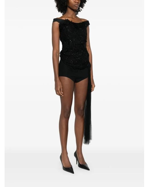 Marc Le Bihan Black Haut Brodé De Sequins
