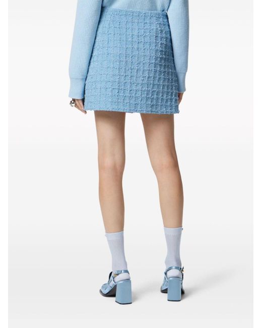 Versace Blue Tweed Mini Skirt