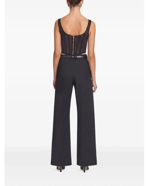 Viktoria & Woods Black Mesh-Panelled Corset Top